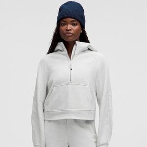 Lululemon Scuba Oversized Half- Zip Hoodie In Heathered Ultra Light Grey $128